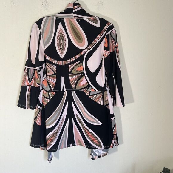 Frank Lyman Cardigan Jacket Open Front Art to Wear 3/4 Sleeves Artsy US 6 New - Picture 3 of 5